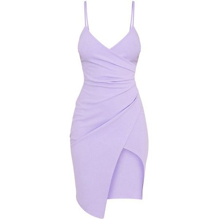 Lilac Slit Wrap Dress