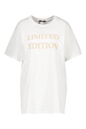 Limited Edition Slogan Oversized T-Shirt | Boohoo