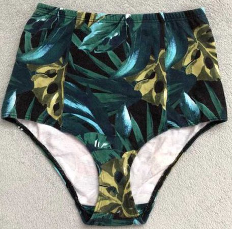 American Apparel High Waisted Swim Bottoms (Palm Frond)