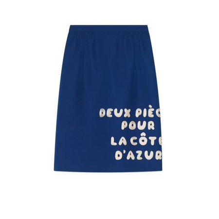Wool-silk skirt with patch - Gucci Short Skirts 560446ZABQQ4912