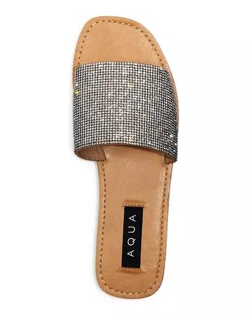 AQUA Women's Shine Slip On Sandals - 100% Exclusive | Bloomingdale's