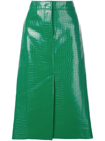 Tibi Crocodile Embossed Skirt