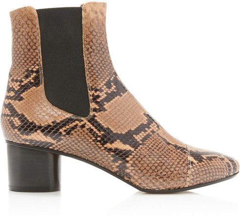 Danae Snake-Effect Leather Ankle Boot