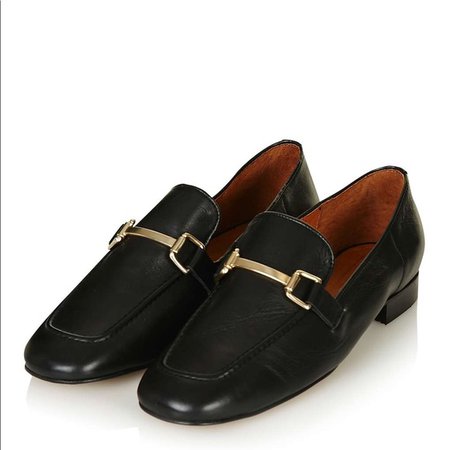 loafer with gold buckle