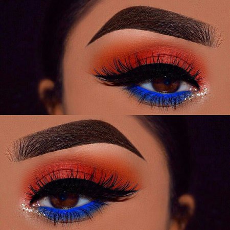 blue and red eye makeup - Google Search