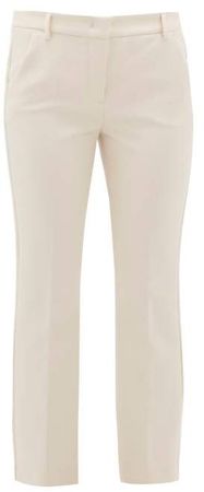 Alcide Cropped Crepe Trousers - Womens - Ivory