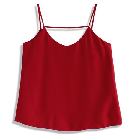 Chicwish Glam Capture Cami Top in Red