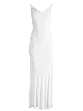 Bianca Twisted Off The Shoulder Maxi Dress In Off White | Alice And Olivia