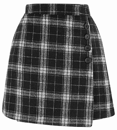 black and white plaid skirt