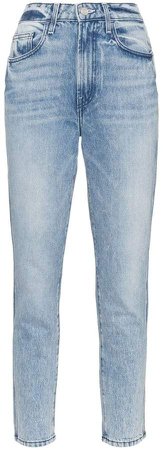 Vintage straight-leg PVC-pocket jeans