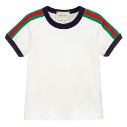 Gucci - Boys White Cotton T-Shirt | Childrensalon