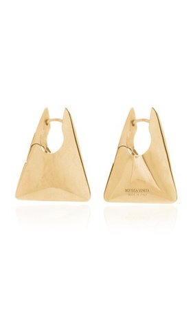 Gold-Plated Triangle Hoop Earrings By Bottega Veneta | Moda Operandi