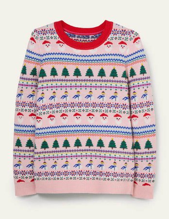 Christmas Sweater - Boto Pink, Christmas | Boden US