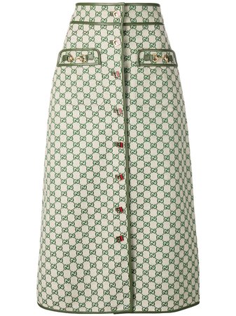 Shop green Gucci GG A-line skirt with Express Delivery - Farfetch