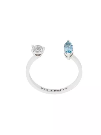 Delfina Delettrez Dots Solitaire aquamarine and diamond ring $1,554 - Buy Online SS19 - Quick Shipping, Price