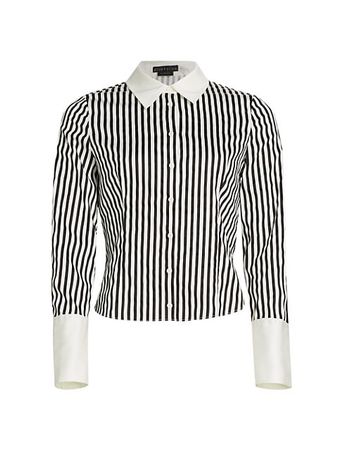 Shop Alice + Olivia Melia Striped Shirt | Saks Fifth Avenue