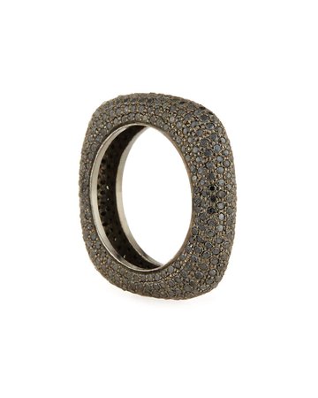 Sheryl Lowe Black Rhodium-Plated Black Diamond Ring