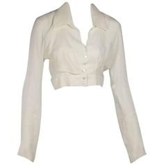Preowned Ivory Chanel Cropped Blouse