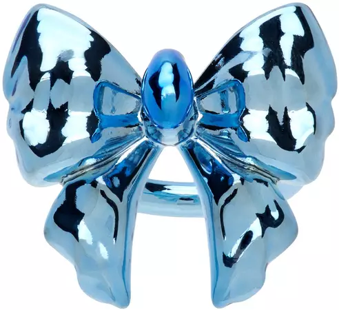 SSENSE Exclusive Blue Bow Ring by HUGO KREIT on Sale