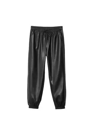 Faux leather joggers - Women's See all | Stradivarius United States