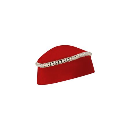 Embellished Velvet Kufi Hat - Red | SAVANNA | Wolf & Badger