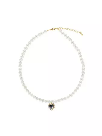 Glam Heart Pearl Necklace | W Concept