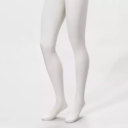 Women's Fleece Lined Tights - A New Day™ Ivory L/XL : Target