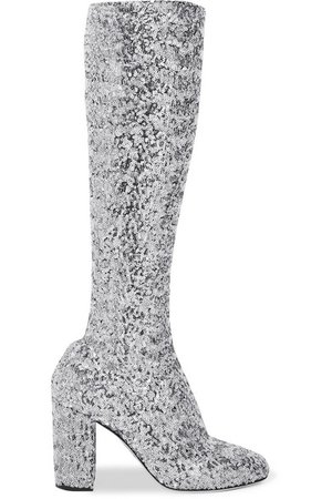 Dolce & Gabbana | Sequined mesh knee boots | NET-A-PORTER.COM