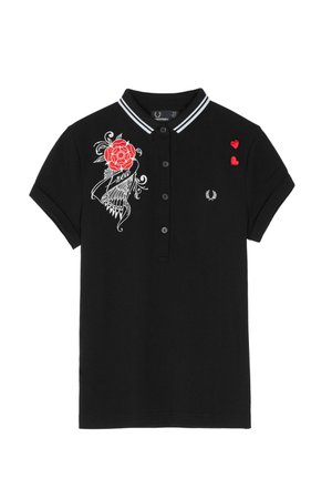 AMY WINEHOUSE EMBROIDERED PIQUÉ POLO SHIRT