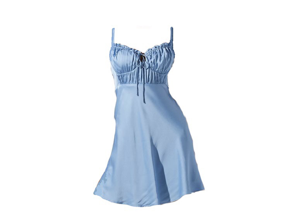 ellison satin sweetheart mini dress - blue urban outfitters