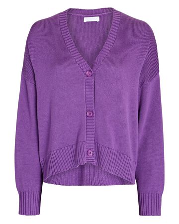SABLYN Ollie Cotton-Blend Cardigan in purple | INTERMIX®