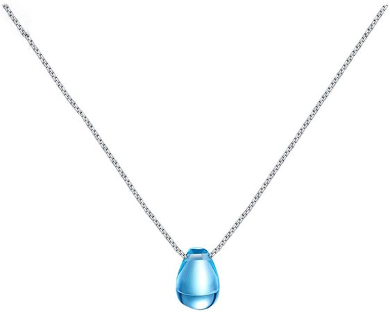 Amazon.com: Helen de Lete Handmade Rainbow Colorful Glaze Raindrop Sterling Silver Necklace-blue: Clothing