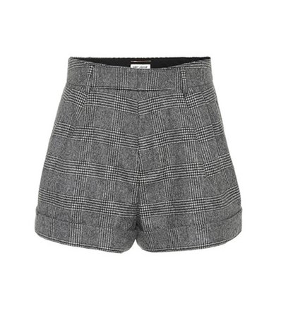 Checked wool shorts