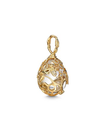 Temple St. Clair 18K Yellow Gold Beehive Rock Crystal & Diamond Amulet | Bloomingdale's