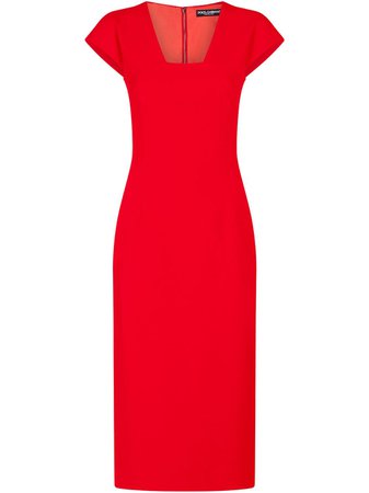 Shop red Dolce & Gabbana cady fabric midi dress with Express Delivery - Farfetch