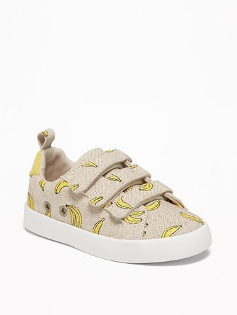 Banana-Print Triple-Strap Linen Sneakers for Toddler Boys | Old Navy