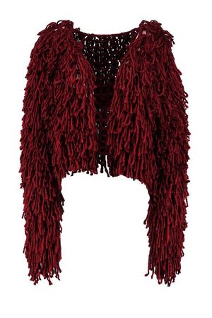 Annie Cropped Shaggy Knit Cardigan | Boohoo