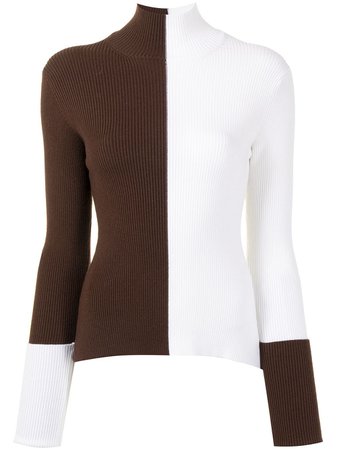 Shop Monse ribbed colour-block turtleneck jumper with Express Delivery - FARFETCH