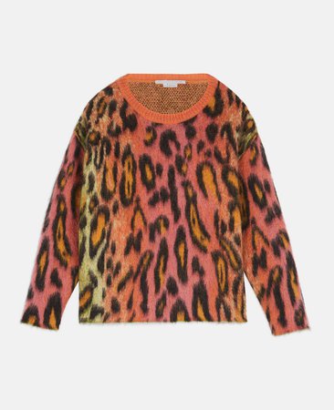 Neon Leopard Print Sweater - Stella Mccartney