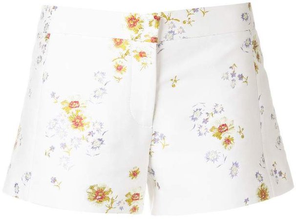 floral-brocade shorts