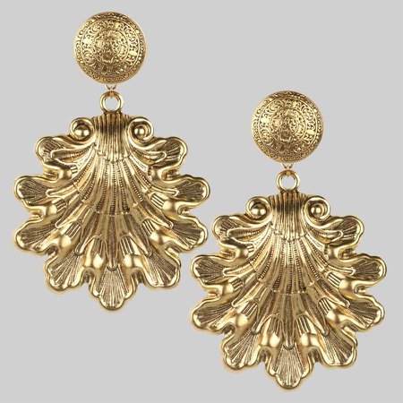 ARIEL. Ornate Shell Statement Earrings - Gold – REGALROSE