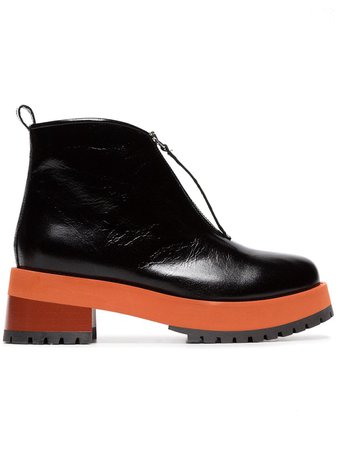 Marni black 65 zip leather ankle boots £670 - Fast Global Shipping, Free Returns