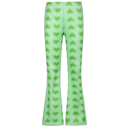 green heart pants