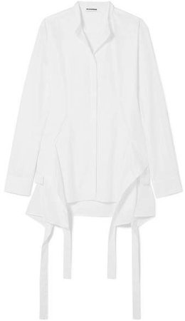Paneled Cotton-poplin Shirt - White