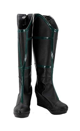 Amazon.com: Veribuy Halloween Women Hero Cosplay Shoes Guardian Black Costume Boots High Heel: Clothing