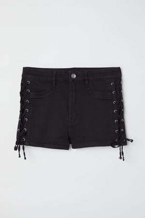 Shorts with Lacing - Black