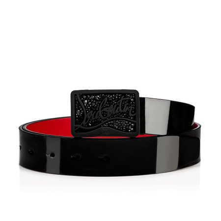Ricky Belt Black Patent Leather - Men Belts - Christian Louboutin