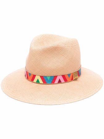 Shop Valentino contrasting-panel detail sun hat with Express Delivery - FARFETCH
