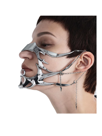 cyberpunk silver metallic face masks Etsy