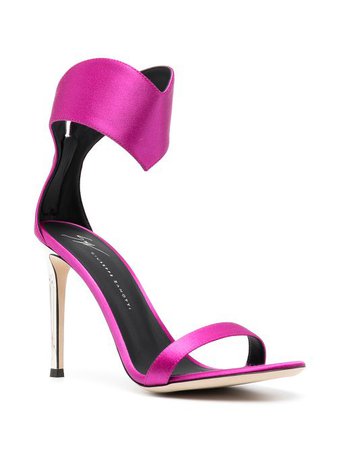 Shop pink Giuseppe Zanotti satin-finish high-heel sandals with Express Delivery - Farfetch